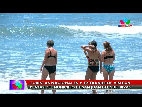 Turistas nacionales y extranjeros visitan playas del municipio de San Juan del Sur, Rivas