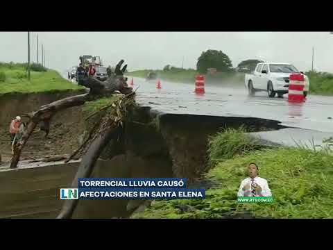 Torrencial lluvia causó afectaciones en Santa Elena
