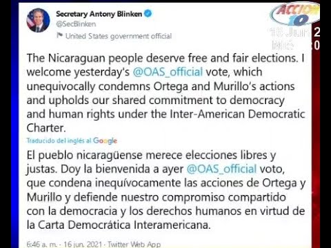 Antony Blinken asegura que Nicaragua merece elecciones libres y justas