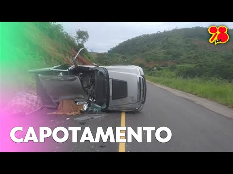 Capotamento na MGC-418 deixou uma pessoa morta proximo a Carlos Chagas