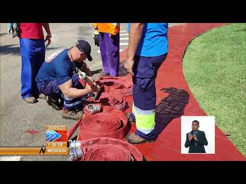 Realizan ejercicios prácticos para la protección contra incendios en Empresa del Ron de Cuba