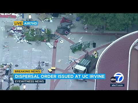 AIR7 HD VIDEO: Police confront pro-Palestinian protesters at UC Irvine