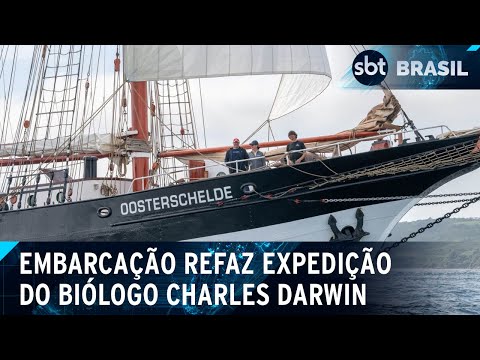 Termina viagem de navio que refaz expedição histórica de Charles Darwin | SBT Brasil (27/04/24)