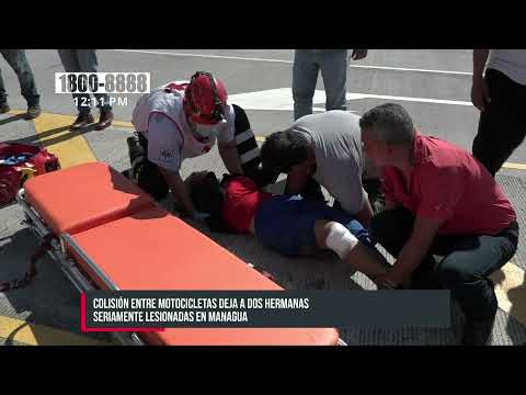 Hermanas lesionadas al protagonizar accidente en pista a Sabana Grande - Nicaragua