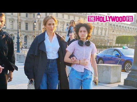 Jennifer Lopez Visits The Louvre Museum To See The Mona Lisa After Camera Shopping In Paris, France