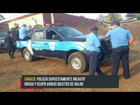 Policía Nacional realiza allanamiento en una vivienda e incauta droga en Diriamba - Nicaragua