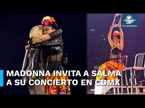 Salma Hayek fue la invitada al tercer concierto de Madonna