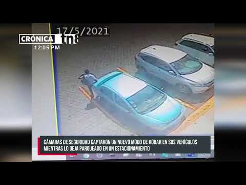 Captan nuevo modo de robo en estacionamiento de un banco en Managua - Nicaragua