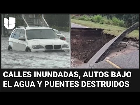 Imágenes de los estragos que dejó un sistema tropical en Carolina del Norte