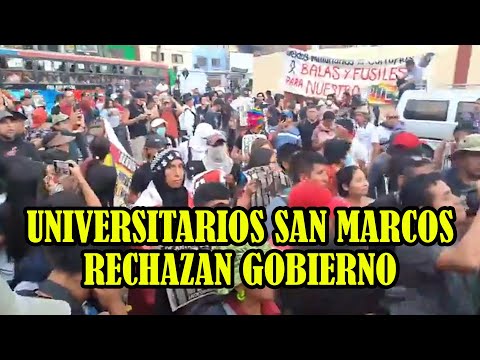 CIENTOS DE UNIVERSITARIO DE SAN MARCOS HACEN VIGILIA EN RESPALDO A LAS MANIFESTACIONES..