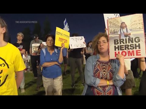 Relatives of Israeli hostages rally outside prime minister's office calling for cease-fire deal