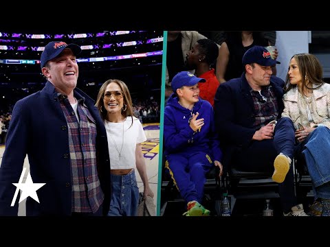 Jennifer Lopez & Ben Affleck Look In Love At Lakers Game w/ Ben's Son Sam