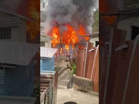 Cellphone footage captured a house engulfed in flames at St. Paul Street in PoS earlier today.