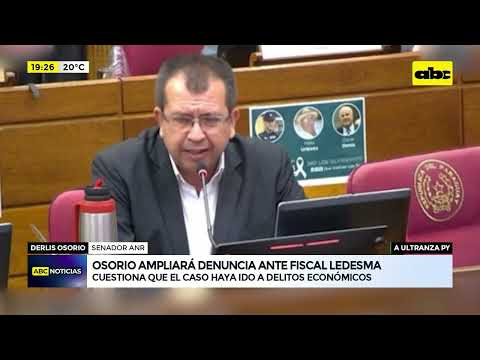 Osorio ampliará denuncia ante fiscal Ledesma