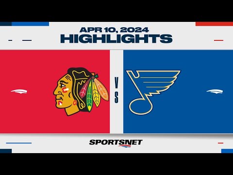 NHL Highlights | Blackhawks vs. Blues - April 10, 2024