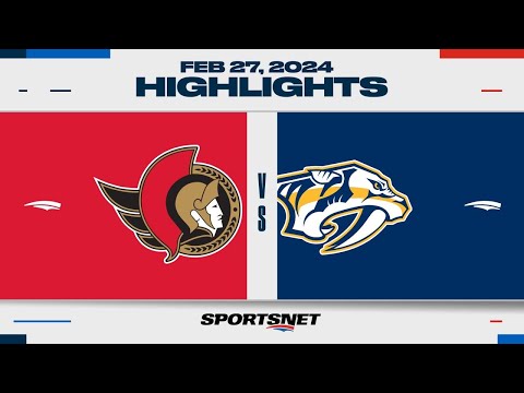 NHL Highlights | Senators vs. Predators - February 27, 2024