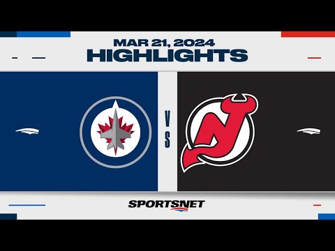 NHL Highlights | Jets vs. Devils - March 21, 2024