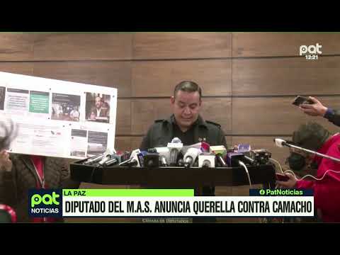 El Diputado del MAS Angelo Céspedes anuncia querella contra Camacho