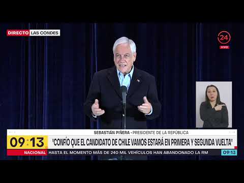 Piñera: el candidato que elijamos en Chile Vamos va a estar en primera y segunda vuelta