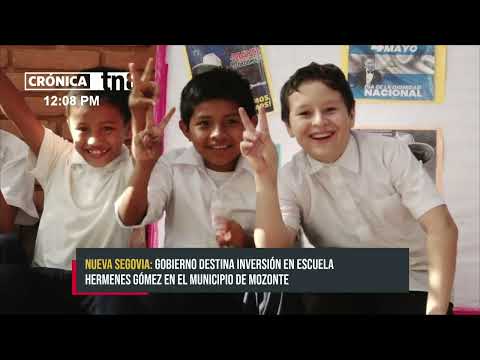 Regocijados los habitantes de Mozonte tras mejoras de la Escuela Hermenes Gómez - Nicaragua