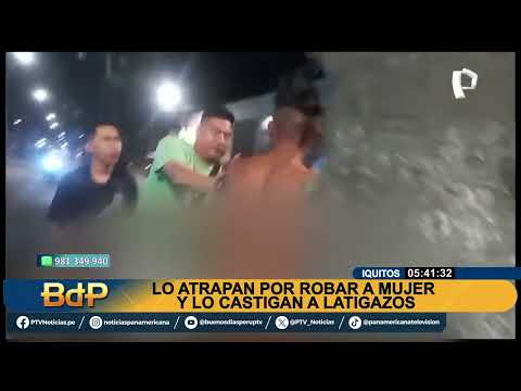 OFF Ladrón es castigado a latigazos en Iquitos