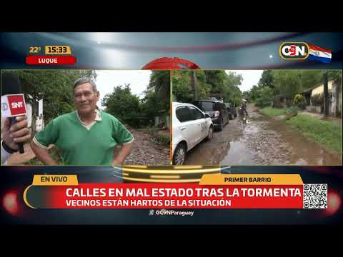 Vecinos denuncian calles inundadas en Luque