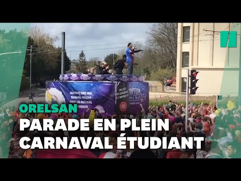 Orelsan tourne son clip pour Du propre au milieu du carnaval étudiant de Caen