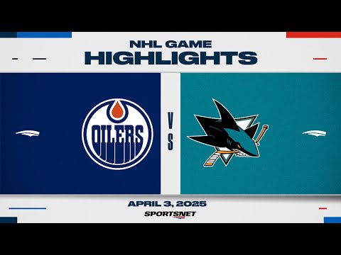 NHL Highlights | Oilers vs. Sharks - April 3, 2025