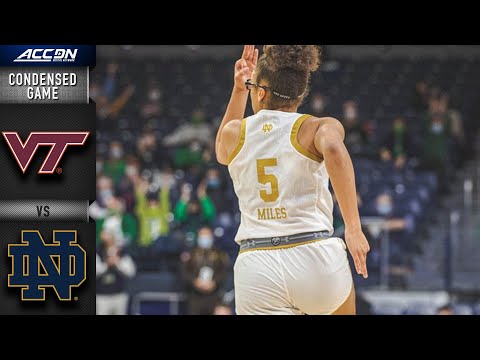Acc Football Basketball 🏀 Virginia Tech vs. Notre Dame Condensed Game | 2021-22 ACC Women’s Basketball