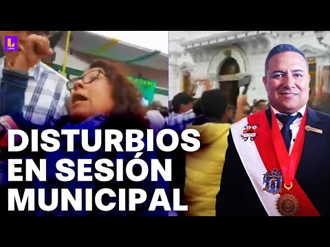 Simpatizantes del alcalde suspendido de Trujillo entraron a la Municipalidad para interrumpir sesión