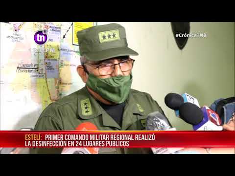 Efectivos militares participaron en la jornada de desinfección en Estelí - Nicaragua