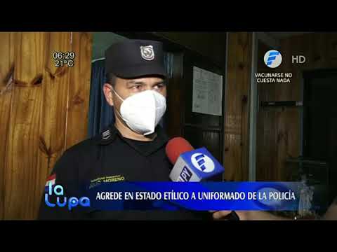 Ebrio agrede a policía en San Lorenzo