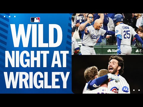 Cubs & Dodgers CRAZY final innings!! Dodgers go up with 5-run inning, then Cubs climb back!!