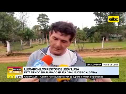 Aguardan los restos de Leidy Luna en su comunidad en Guairá