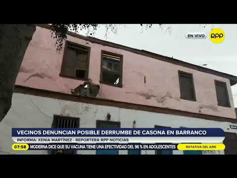 Preocupación en Barranco por vieja casona a punto de caer [VIDEO]
