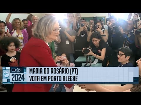 Maria do Rosário (PT) vota na zona sul de Porto Alegre | SBT nas Eleições 2024