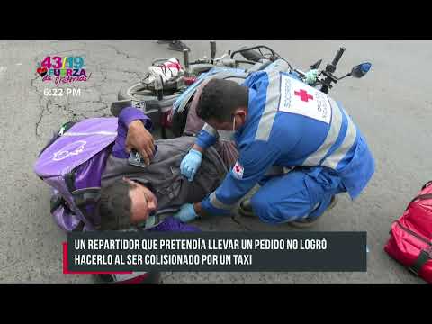 Repartidor termina con lesiones tras percance vial en Managua - Nicaragua