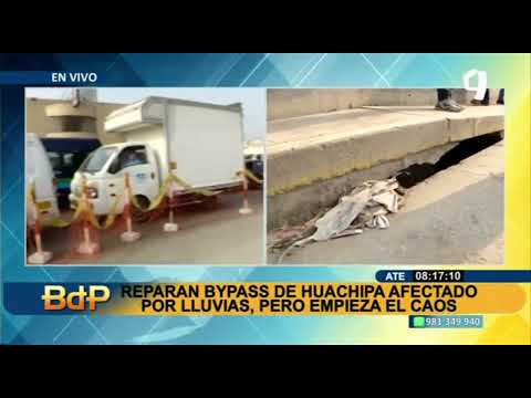 Ate: inician trabajos de reparación en el bypass de Huachipa afectado por lluvias (2/2)