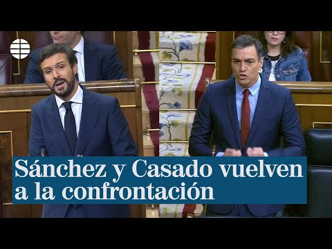 Sánchez y Casado vuelven a la confrontación en el Parlamento