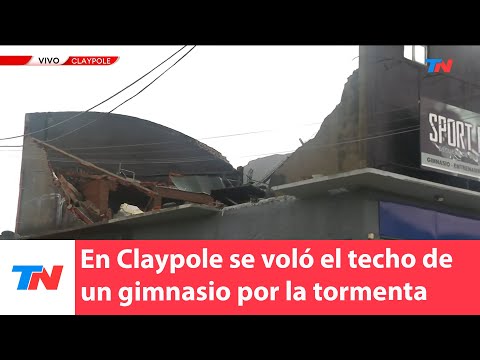 En Claypole se cayó el techo de un gimnasio por la tormenta