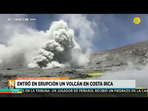 Costa Rica: entró en erupción el volcán Poás, hay alerta de nivel verde ?N8:00? 05-04-24