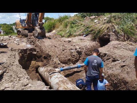 Reparan caño maestro de agua que abastece a los centros Lola Mora y Parque del Lago