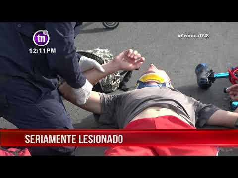 Ciclista con golpes y heridas tras accidente en la Rotonda Hugo Chávez – Nicaragua