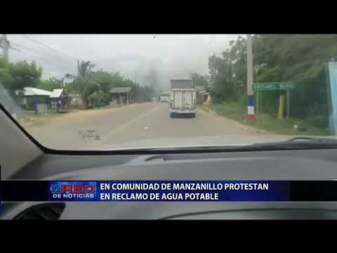 En comunidad de Manzanillo protestan en reclamo de agua potable