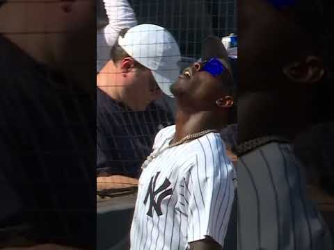 Jazz Chisholm Jr. makes the catch by the netting! 
