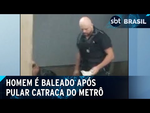 Bombeiro dispara em homem no metrô de São Paulo | SBT Brasil (17/04/24)