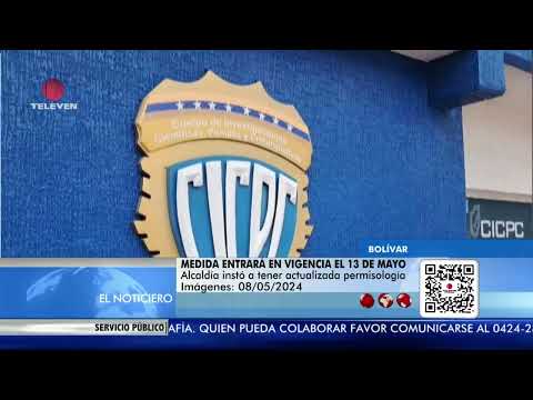 Limitan horario de circulación de motos en Bolívar - El Noticiero primera emisión 09/05/24