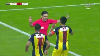 الحكم يُلغي هدف للهلال ويحتسب ركلة جزاء للحزم بعد الرجوع للـ VAR