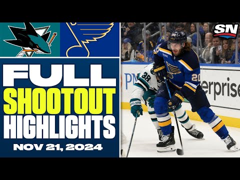 San Jose Sharks at St. Louis Blues | FULL Shootout Highlights - November 21, 2024