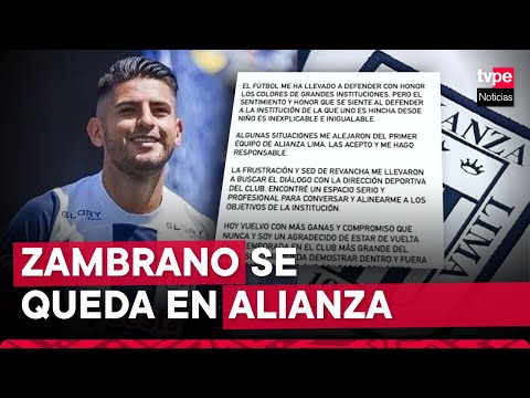 Alianza Lima: Carlos Zambrano se queda en el club y se reintegra al equipo este lunes